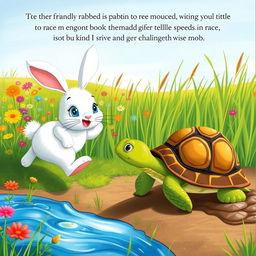 A whimsical story featuring a friendly rabbit and a wise turtle