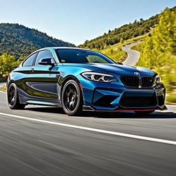 A modified BMW M1 E82 showcasing a sporty body kit inspired by the design elements of the new BMW M2 G87