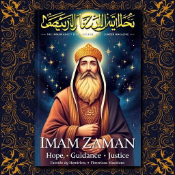 A captivating magazine cover featuring an artistic depiction of Imam Zaman (the Mahdi)