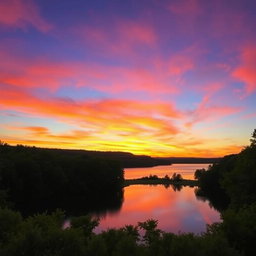 A beautifully composed photograph capturing a stunning landscape at sunset