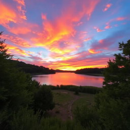 A beautifully composed photograph capturing a stunning landscape at sunset
