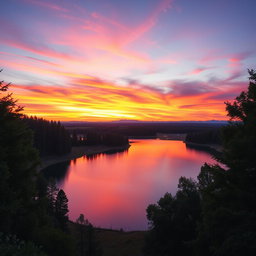 A beautifully composed photograph capturing a stunning landscape at sunset