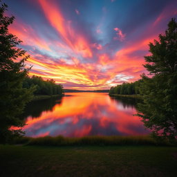A beautifully composed photograph capturing a stunning landscape at sunset
