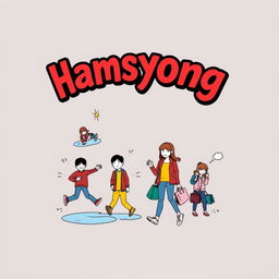 A trendy t-shirt design featuring the word 'Hamsyong' in bold, eye-catching typography