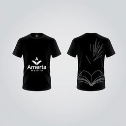 A stylish and modern t-shirt design for Amerta Media, a book publisher