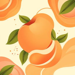 An abstract design featuring a peach theme, incorporating soft curves and vibrant hues of orange and blush pink