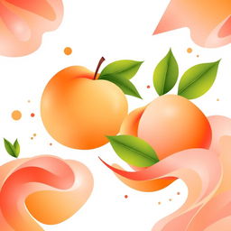 An abstract design featuring a peach theme, incorporating soft curves and vibrant hues of orange and blush pink