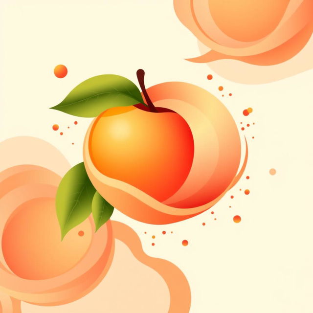 An abstract design featuring a peach theme, incorporating soft curves and vibrant hues of orange and blush pink