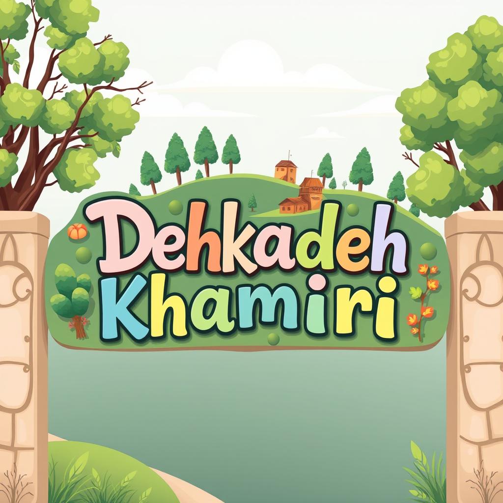 A beautifully designed sign for a village named "Dehkadeh Khamiri"