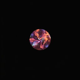A full black background with a circular image in the center