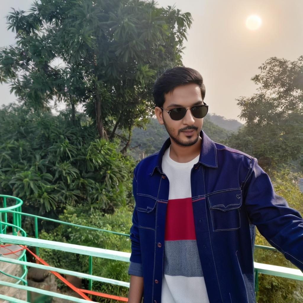 Make this photo very much asthatic and meaningfull and clear face also edit his 