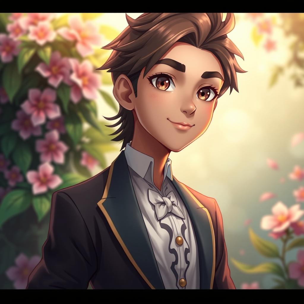 A stunning and detailed portrait of a character with a vibrant background