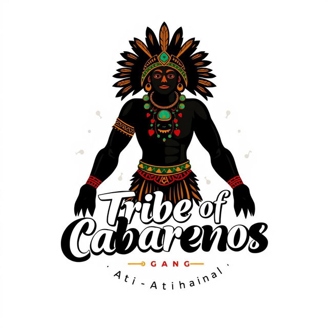 A logo design for the 'Tribe of Cabrareños' representing the Ati-atihan Festival