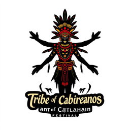 A logo design for the 'Tribe of Cabrareños' representing the Ati-atihan Festival