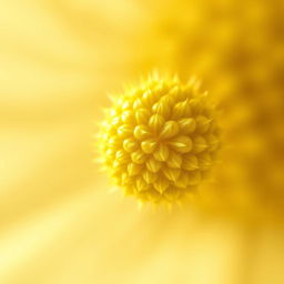 A close-up illustration of a single pollen grain, showcasing its textured surface and detailed structure