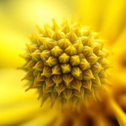 A close-up illustration of a single pollen grain, showcasing its textured surface and detailed structure