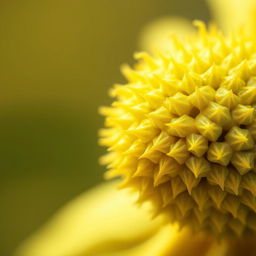 A close-up illustration of a single pollen grain, showcasing its textured surface and detailed structure