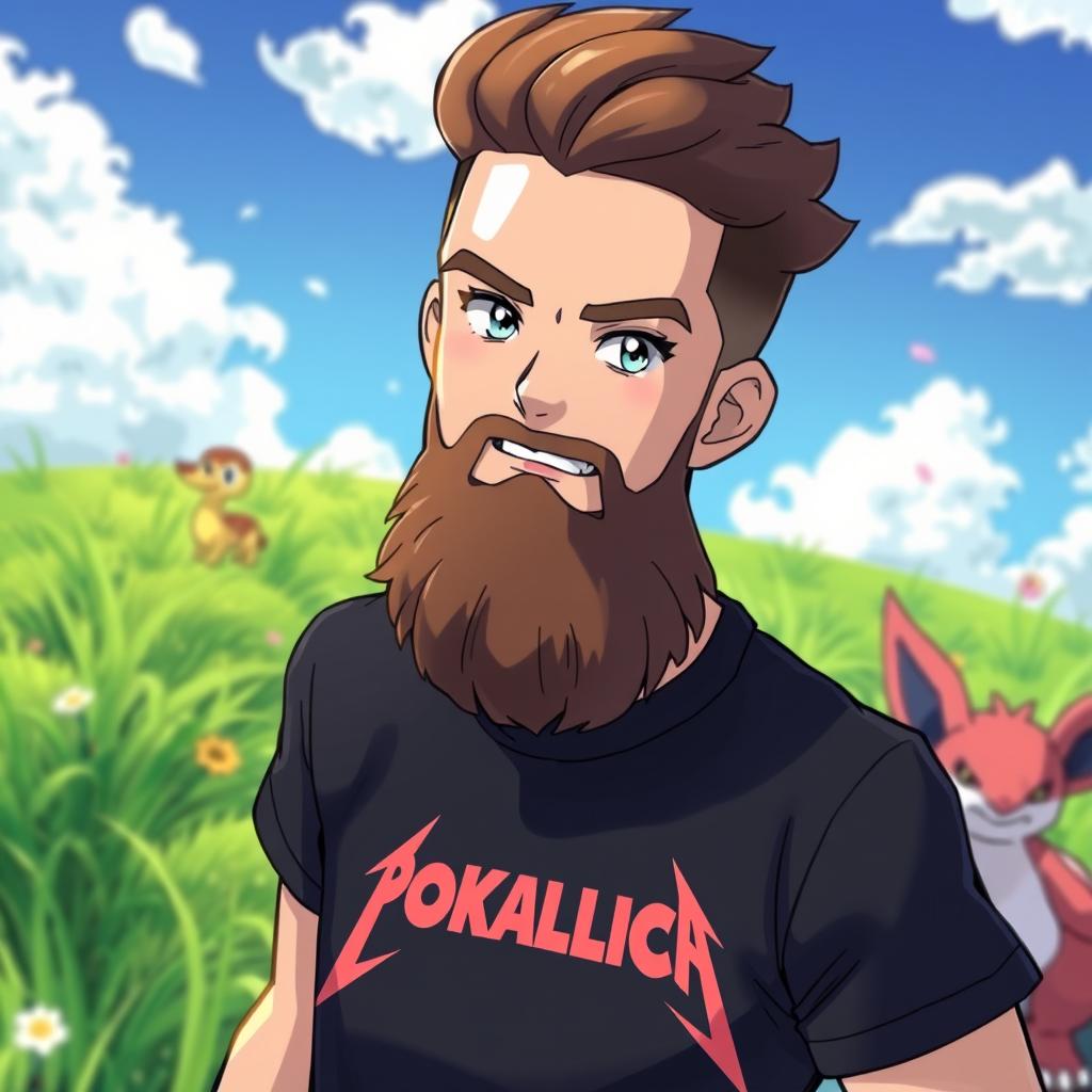 A Pokémon trainer character in a vibrant, dynamic scene