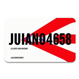 An identification card featuring the name 'Juano4658' prominently displayed in bold letters