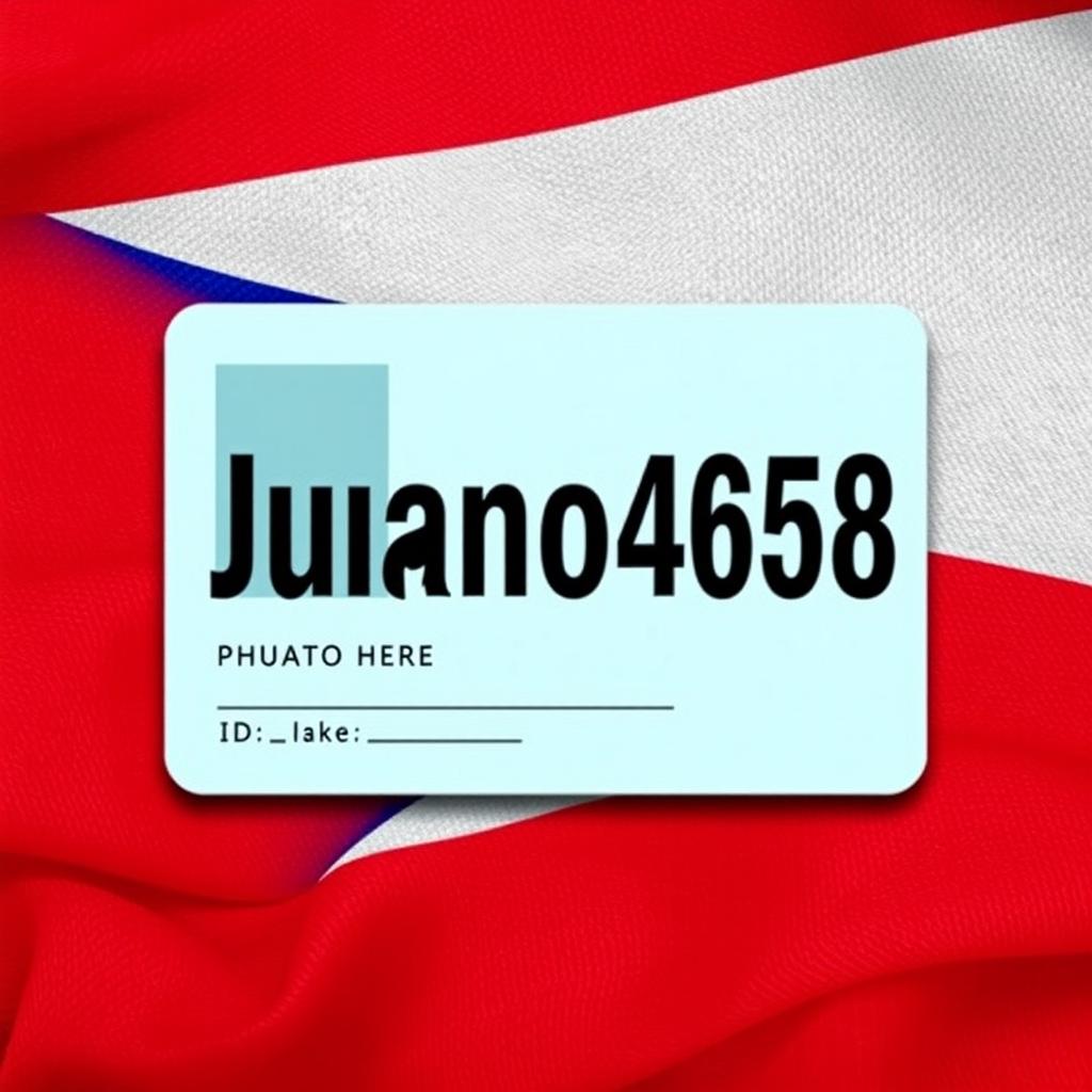 An identification card featuring the name 'Juano4658' prominently displayed in bold letters
