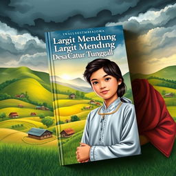 Book cover for 'Langit Mendung Desa Catur Tunggal', vividly illustrating the essence of social conflict and development in a village setting