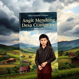 Book cover for 'Langit Mendung Desa Catur Tunggal', vividly illustrating the essence of social conflict and development in a village setting