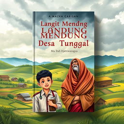 Book cover for 'Langit Mendung Desa Catur Tunggal', vividly illustrating the essence of social conflict and development in a village setting