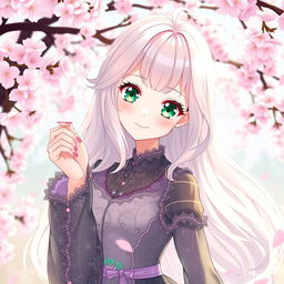 A beautiful anime girl with luminous, pastel-colored hair that cascades down her back, styled in loose waves