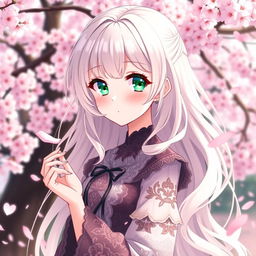 A beautiful anime girl with luminous, pastel-colored hair that cascades down her back, styled in loose waves