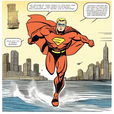 The activeness depicted in the comic strip showcased the superhero's bravery.