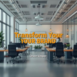 A flat cover design set in a realistic modern office environment that conveys professionalism and innovation