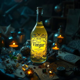 A mysterious and enchanting bottle of vinegar designed for magic and spells