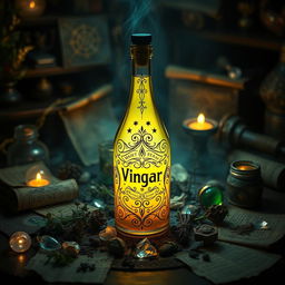 A mysterious and enchanting bottle of vinegar designed for magic and spells