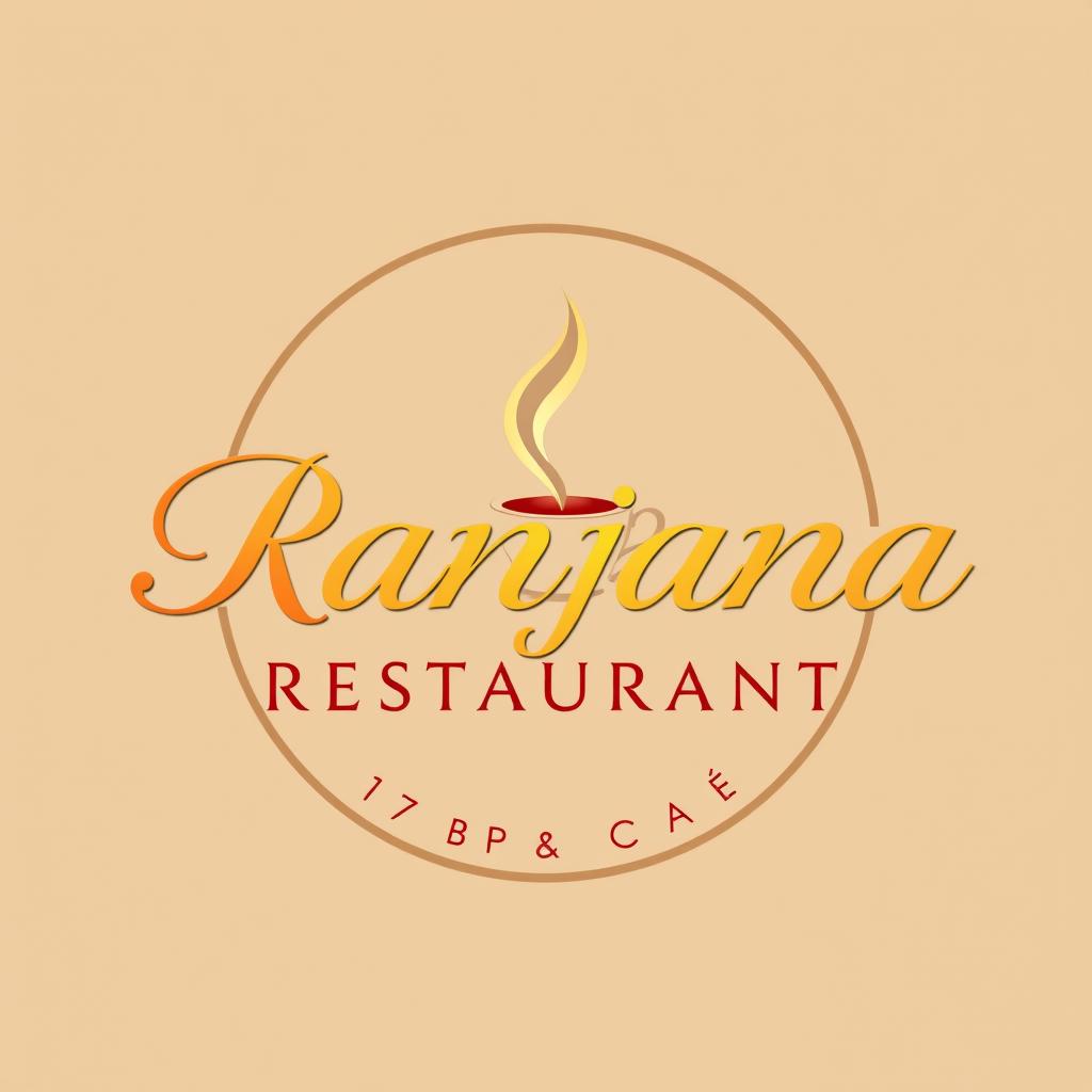 A modern logo design for 'Ranjana Restaurant and Cafe', featuring elegant typography in a sophisticated font
