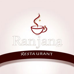 A modern logo design for 'Ranjana Restaurant and Cafe', featuring elegant typography in a sophisticated font