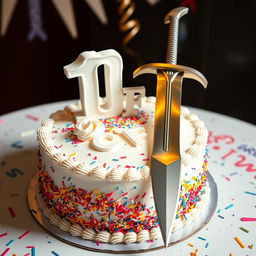 A beautifully decorated birthday cake featuring a prominent number '1' on top, with the letters 'CF' stylishly written below the number