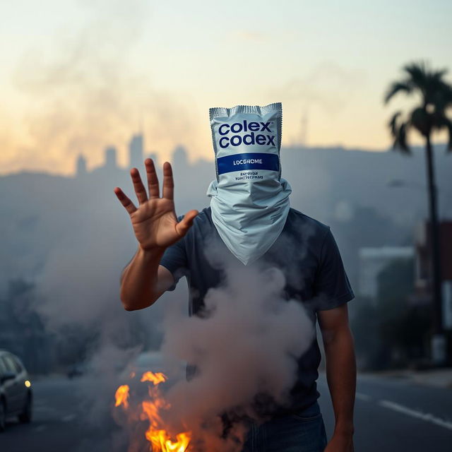 A surreal scene set in the Hollywood neighborhood of Los Angeles