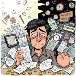 An illustrative concept piece depicting the theme of 'The Cost of Ignorance: Impact of Information Illiteracy on Financial Decisions'