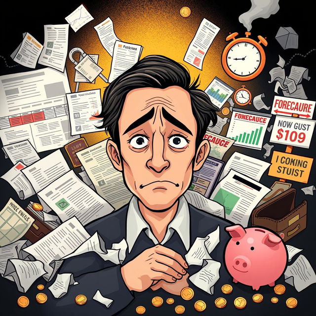 An illustrative concept piece depicting the theme of 'The Cost of Ignorance: Impact of Information Illiteracy on Financial Decisions'