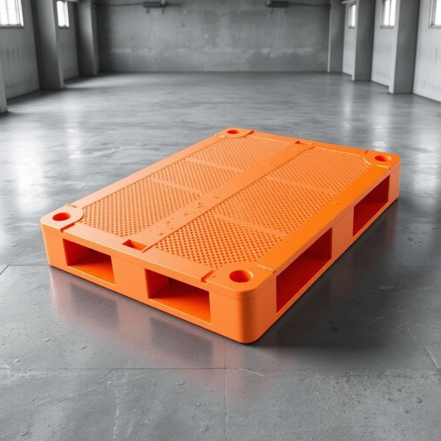 A sleek and modern design of a reusable waterproof pallet, showcasing its robust construction and functionality