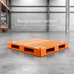 A sleek and modern design of a reusable waterproof pallet, showcasing its robust construction and functionality