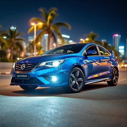 A sleek and sporty Proton Satria Neo CPS, showcasing its aerodynamic curves and modern design