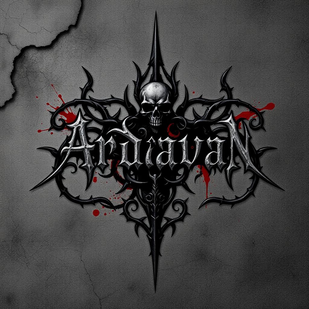 A dark and intricate Black Metal logo design featuring the word 'ArdavaN'