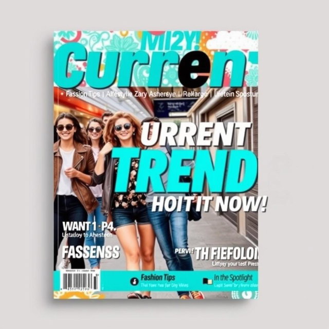 A dynamic magazine cover design featuring a trendy and stylish layout