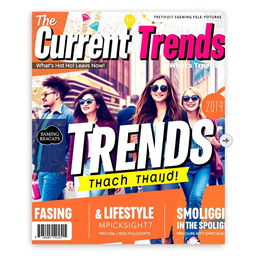 A dynamic magazine cover design featuring a trendy and stylish layout