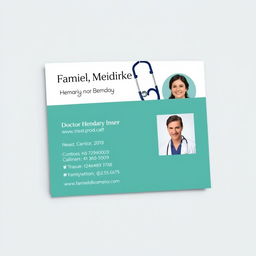 A professional business card design for a family medicine doctor