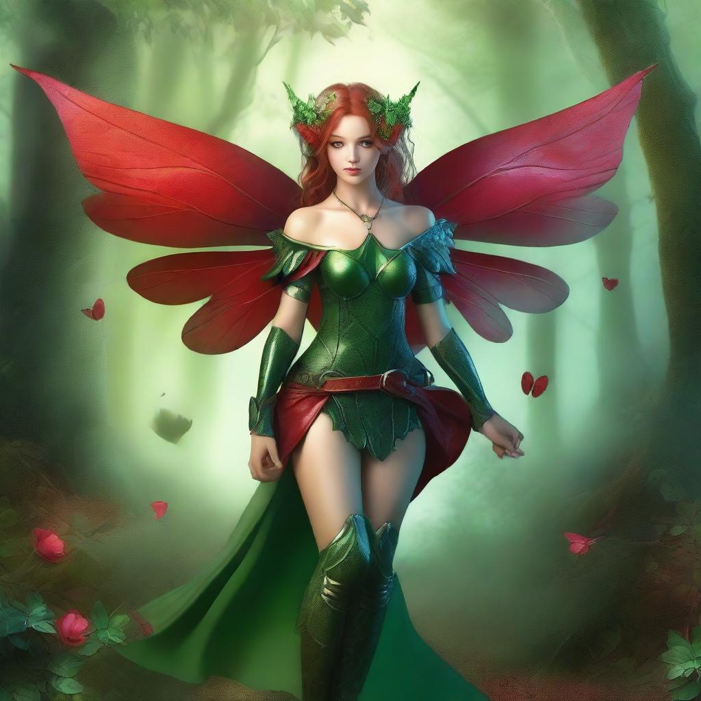 A high-quality digital art image portrays a fairy in a mystical forest