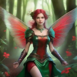 A high-quality digital art image portrays a fairy in a mystical forest