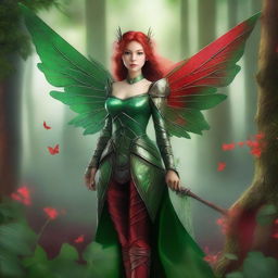 A high-quality digital art image portrays a fairy in a mystical forest