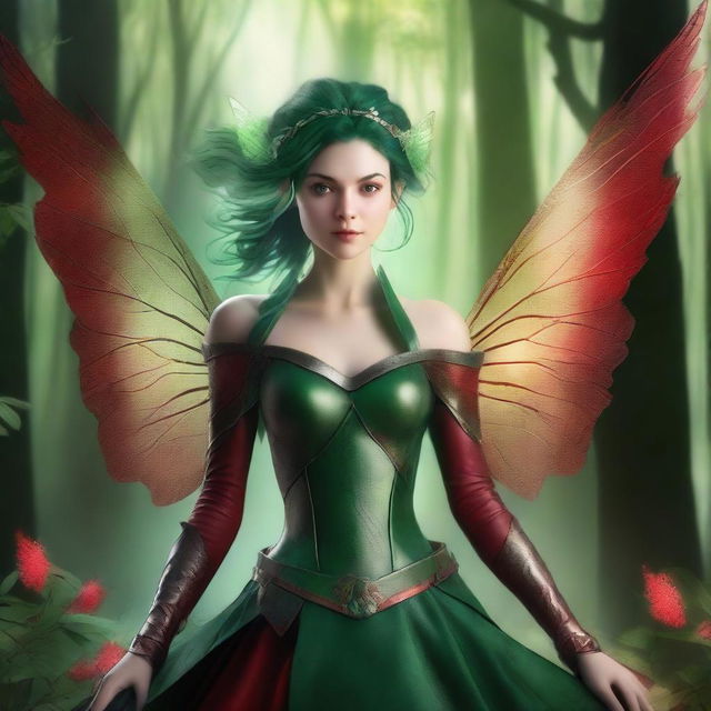 A high-quality digital art image portrays a fairy in a mystical forest